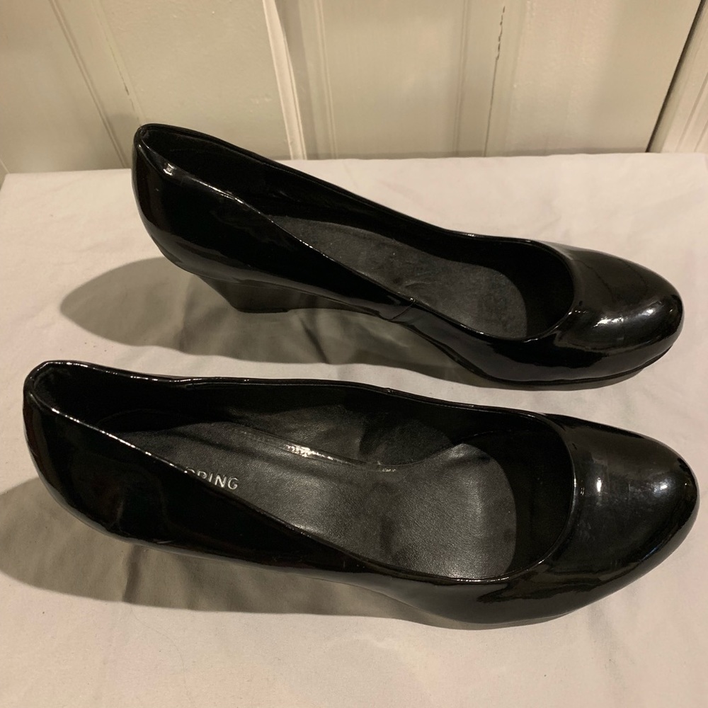 Patent Leather Closed-Toe Pumps